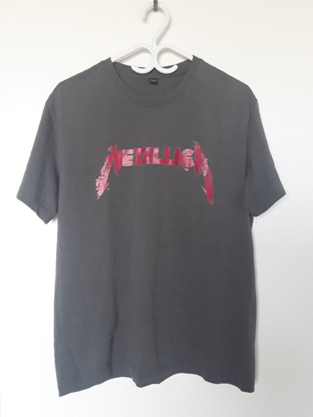 Metallica Red Logo T‑Shirt XL Gray Graphic Rock Metal Band Tee